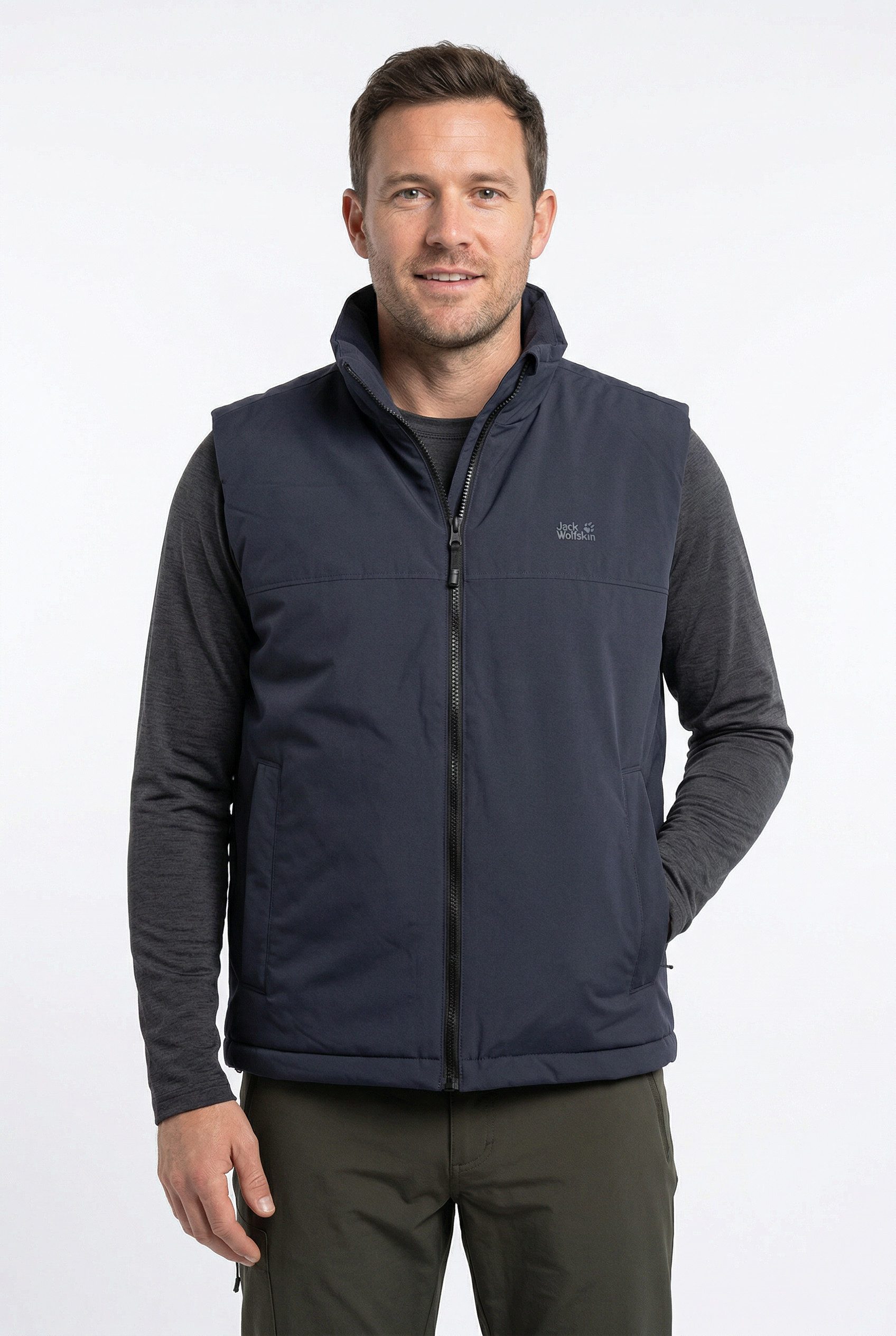 Jack Wolfskin Kurzweste GLACIER SHIELD VEST M mit zahlreichen Taschen, atmungsaktiv, wasserdicht