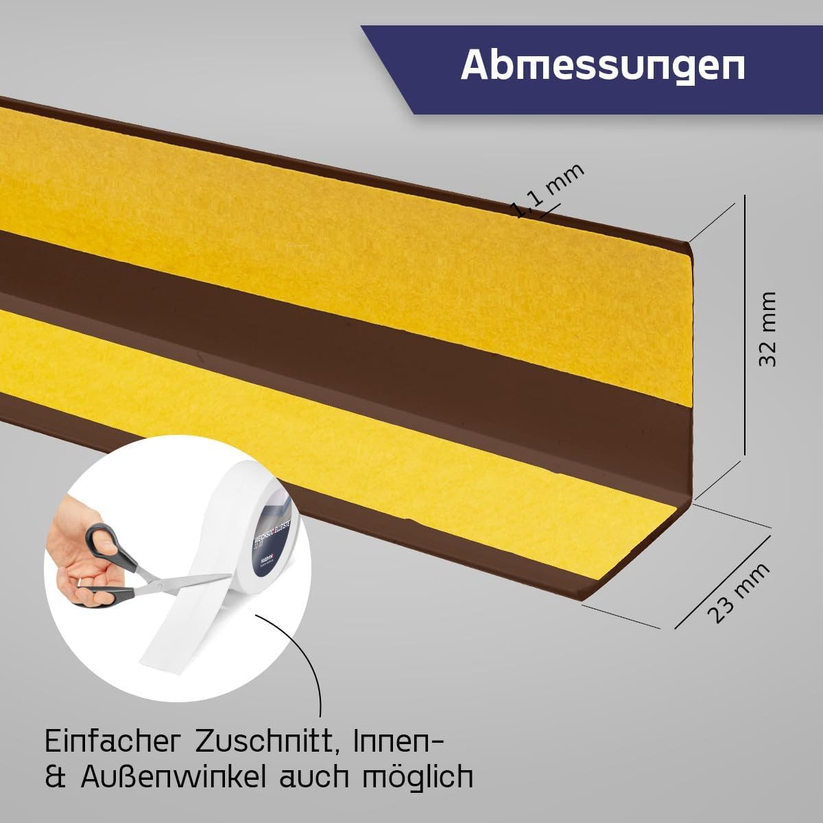 HOLZBRINK Sockelleiste HOLZBRINK selbstklebend PVC 32x23mm, 1 m, L: 100 cm, günstig online kaufen