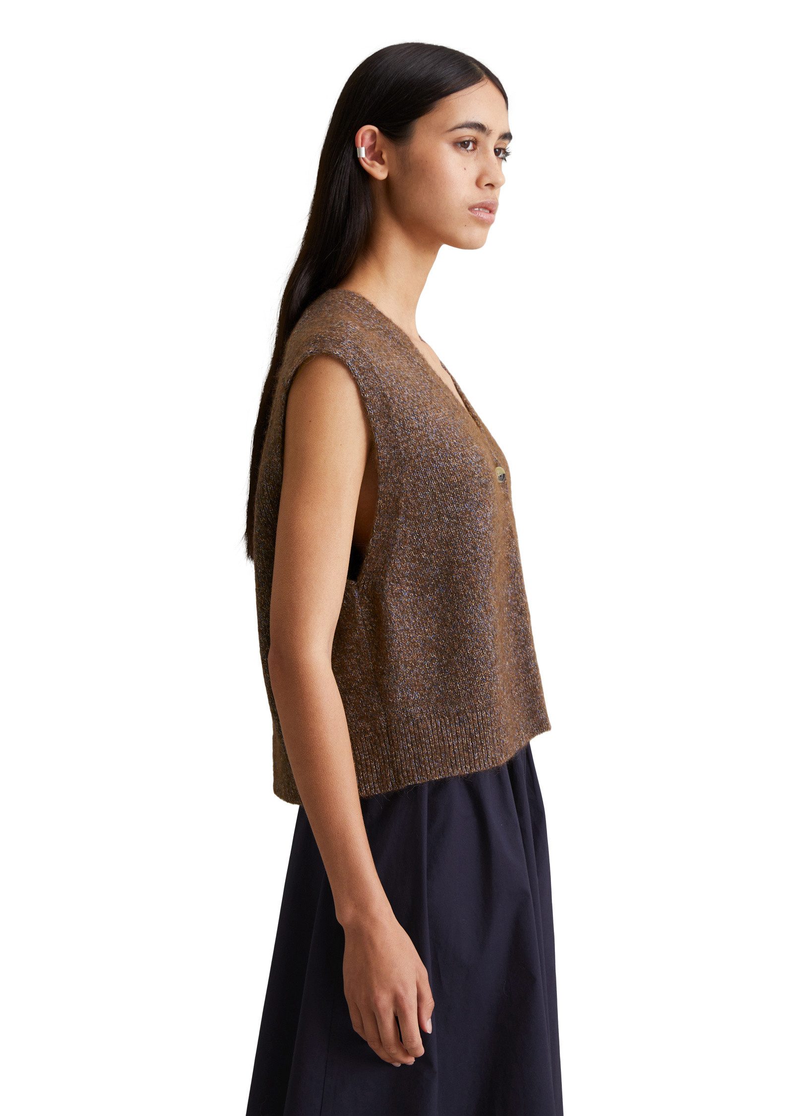 Marc O'Polo DENIM Strickweste aus Baumwoll-Multicolor-Garn günstig online kaufen