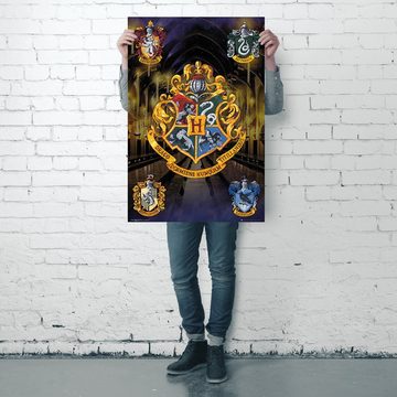 Grupo Erik Poster Harry Potter Poster Hogwarts Häuserwappen 61 x 91,5 cm