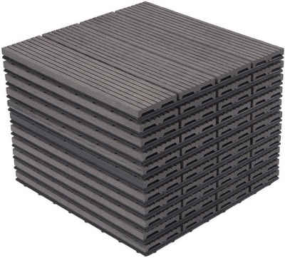 EUGAD WPC Terrassenplatte, 300x300, Grau, 11 Stücke für 1m², wetterfest