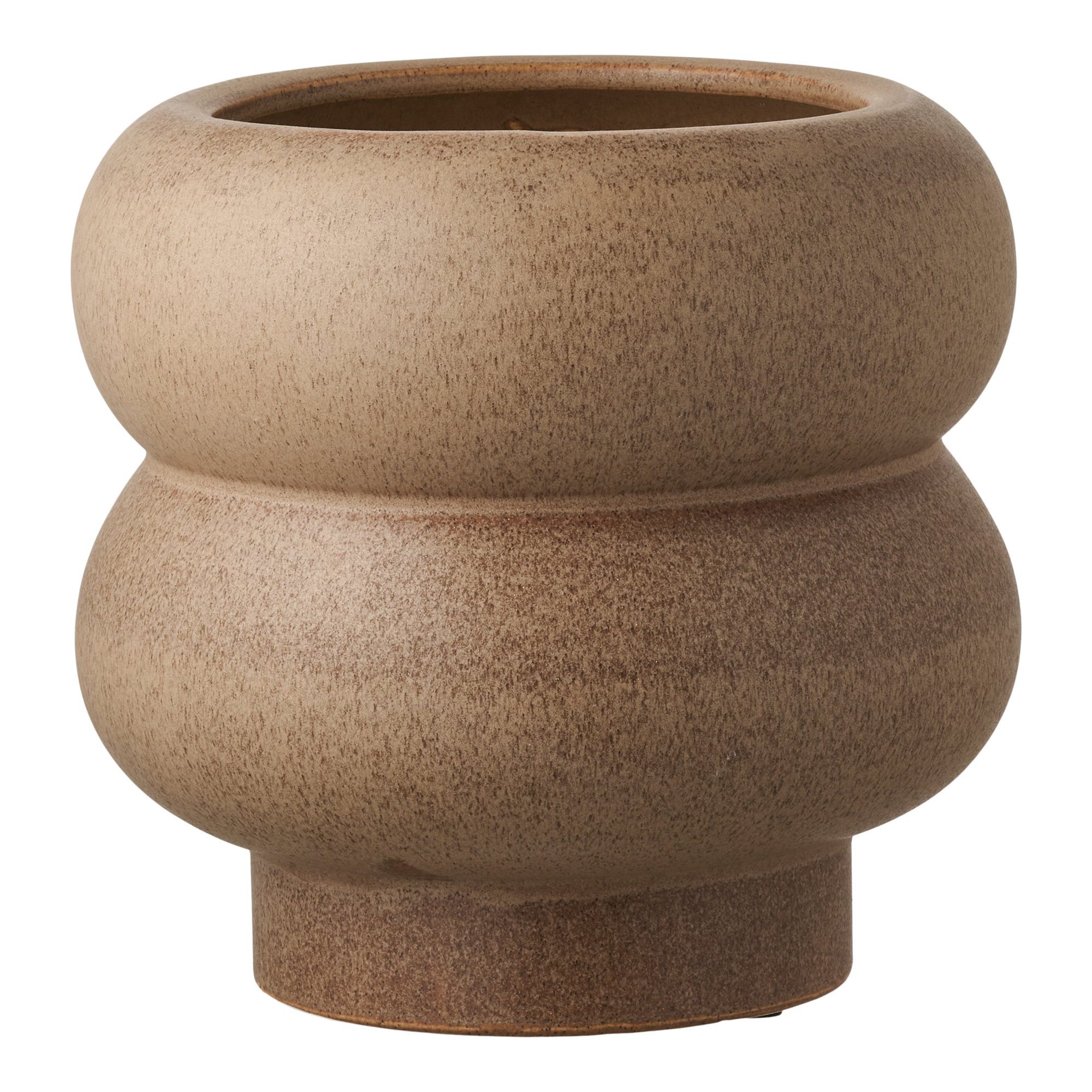 tinkaro Blumentopf Keramik ø19x17,5 cm Braun (1 St), Runder Blumenkübel als Übertopf für Kräuter auf dem Fensterbrett