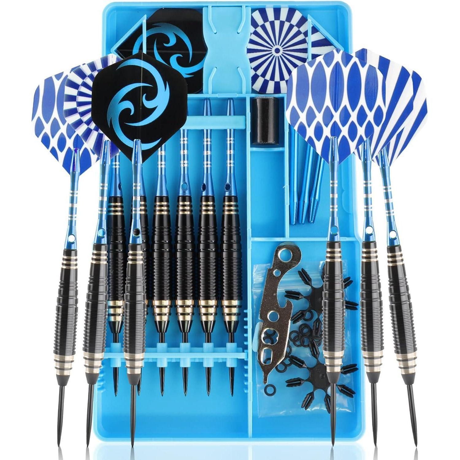 LuxusKollektion Dartpfeil Dartpfeile Metallspitze 24g 6er Set Profi Steeldarts Aluminiumschäfte