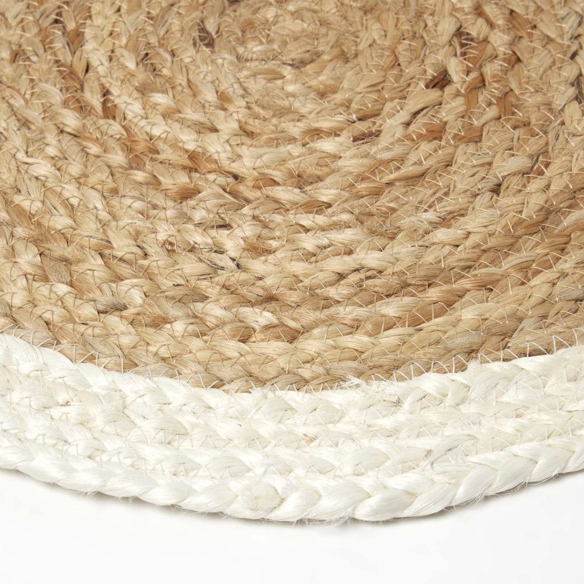 Homescapes Platzset Jute Tischset 4er-Set 40 cm creme-natur – 4x Platzset geflochten