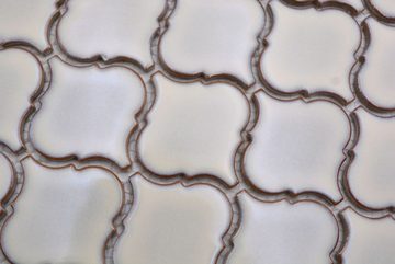 Mosani Mosaikfliesen Keramikmosaik Mosaikfliesen altweiss glänzend