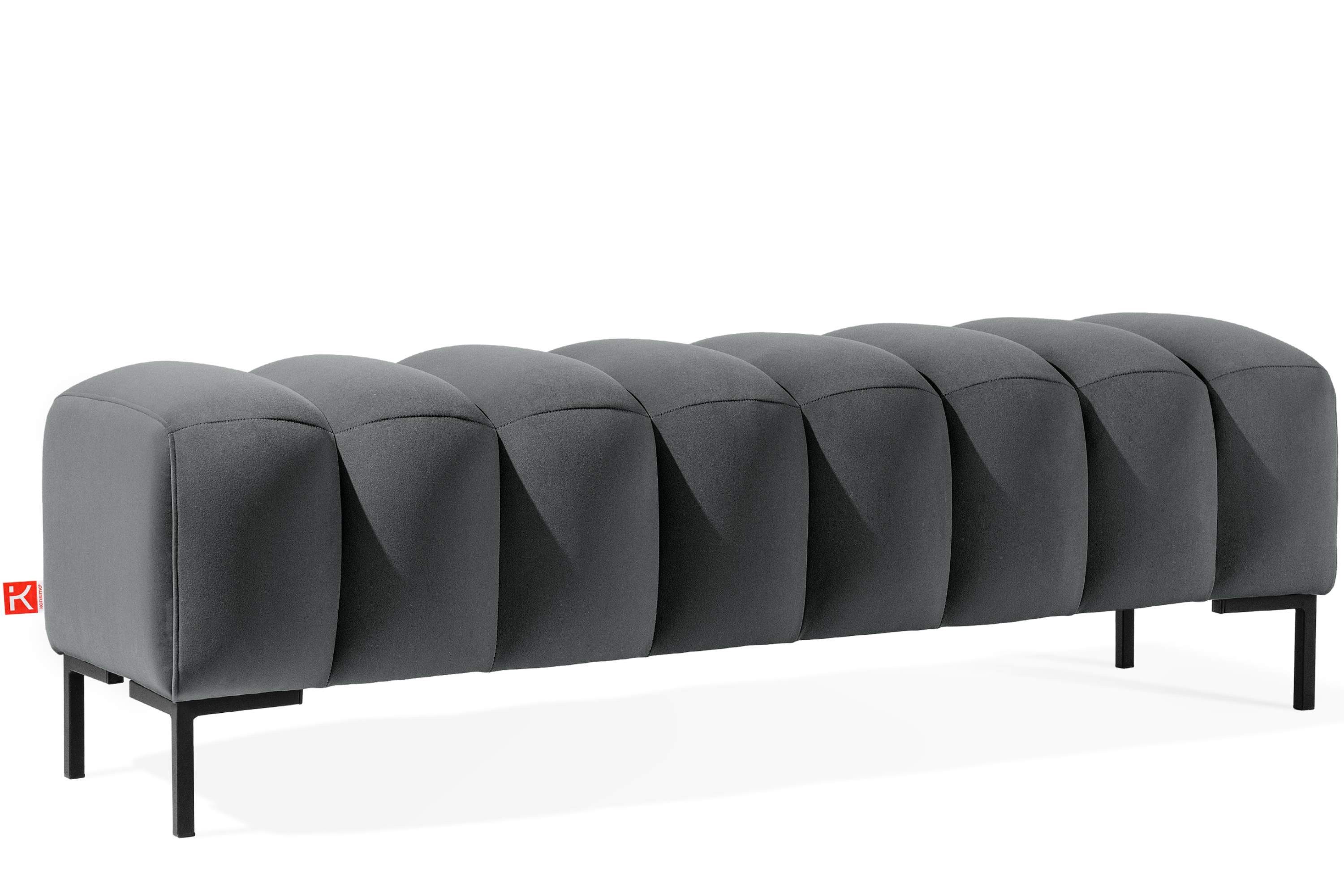 KONSIMO® Polsterbank Bettbank PECCO, Metallbeinen, hergestellt in der EU, handgefertigt, Elegant, Massivholzrahmen, Veloursstoff