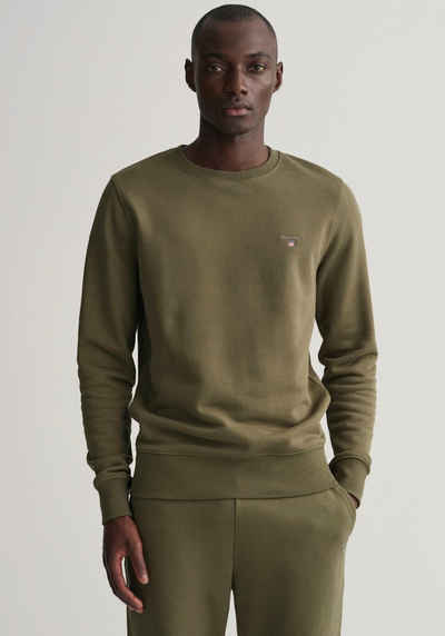 Gant Sweatshirt ORIGINAL C-NECK SWEAT mit Rippbündchen an Saum und Ärmel