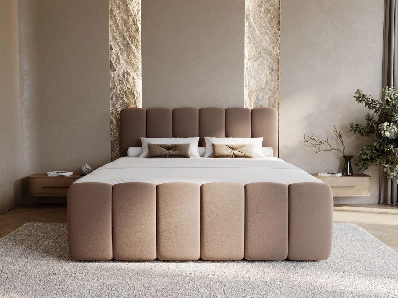 GrainGold Boxspringbett mit Bettkästen CLOUD, Modern Bett mit Kopfteil, 180 günstig online kaufen