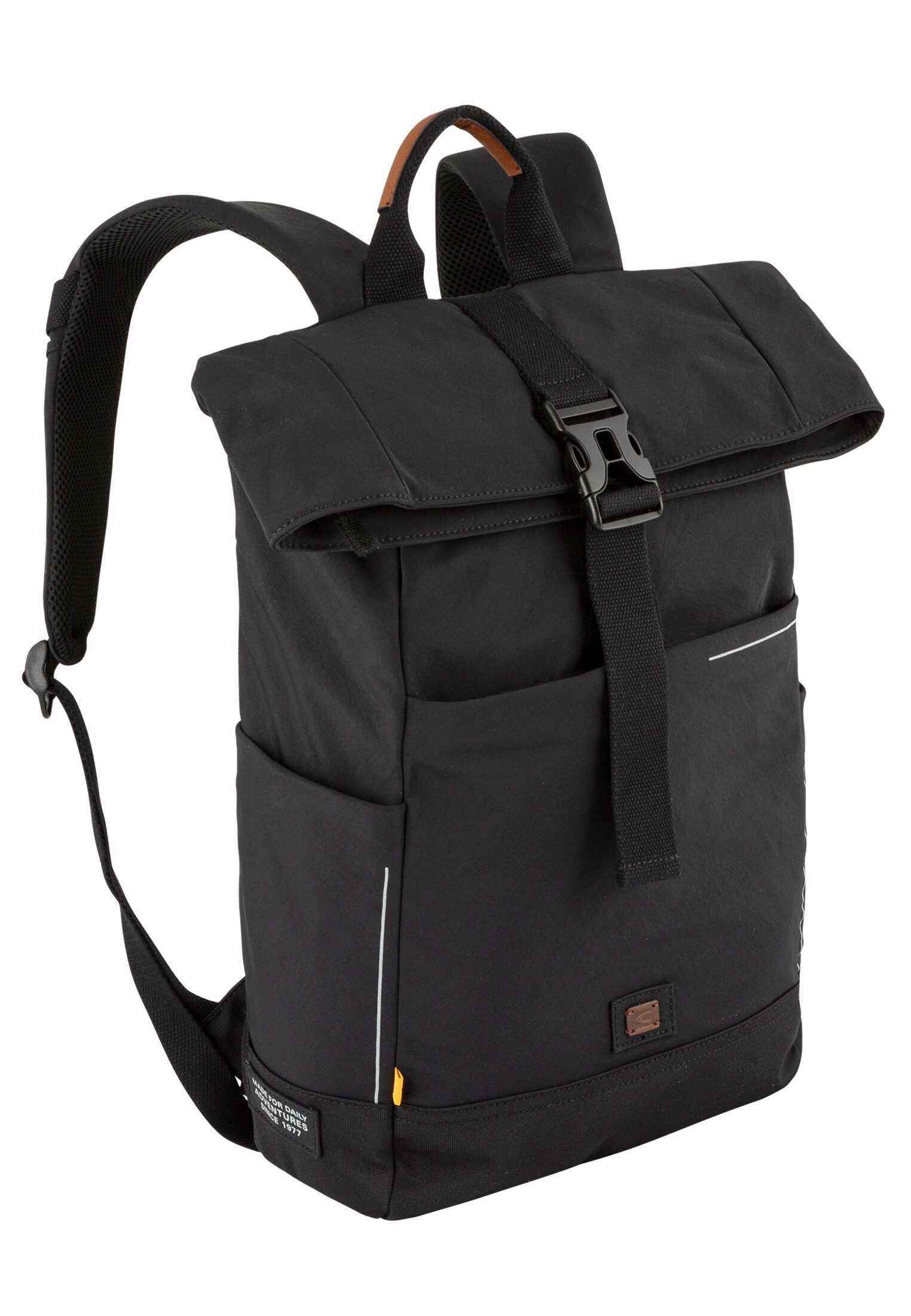 camel active Freizeitrucksack Rucksack mit Reißverschluss und Überschlag, Reflektierende Details