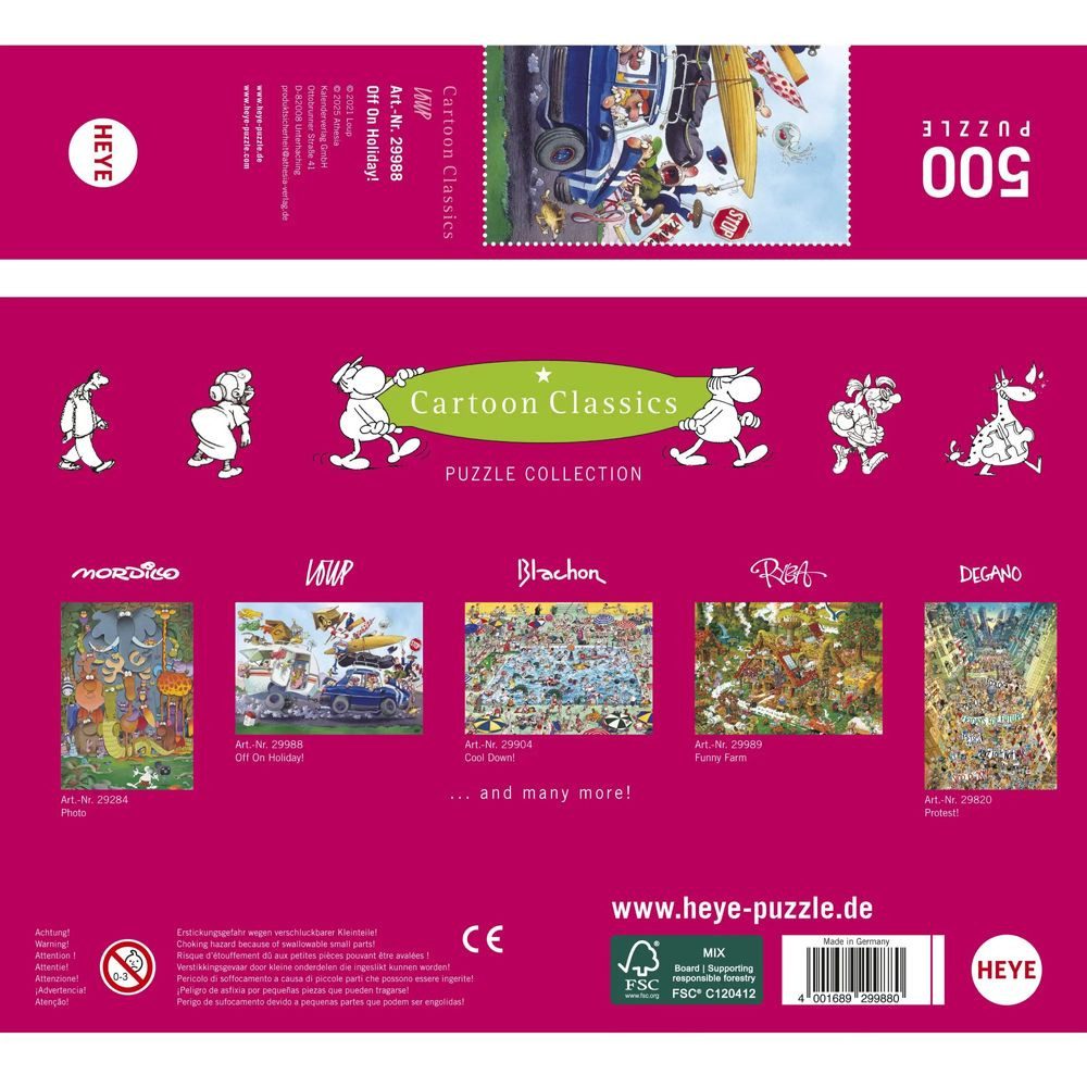 HEYE Puzzle Off On Holiday! Puzzle 500 Teile, 500 Puzzleteile