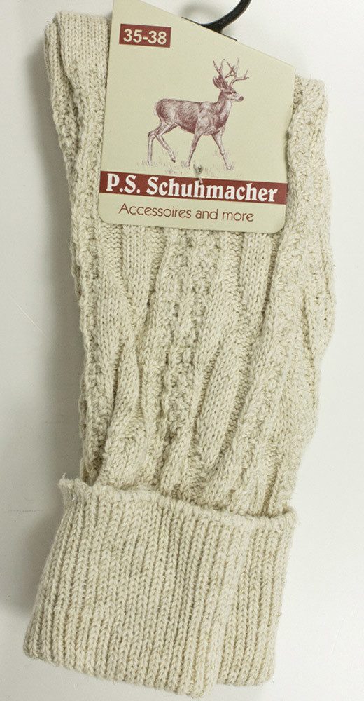 P.S. Schuhmacher Socken Kurze Trachtensocken mit Zopfmuster Natur