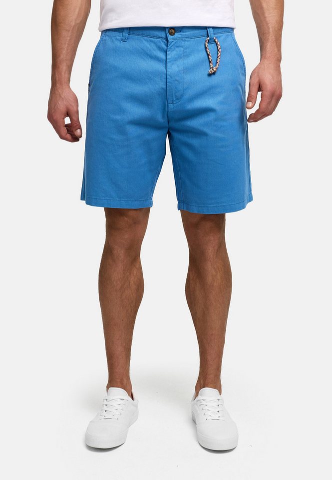 INDICODE Chinoshorts Herren INMelio Chino Shorts Sommerhose aus Baumwoll-Leinen-Mix mit Rope-Detail