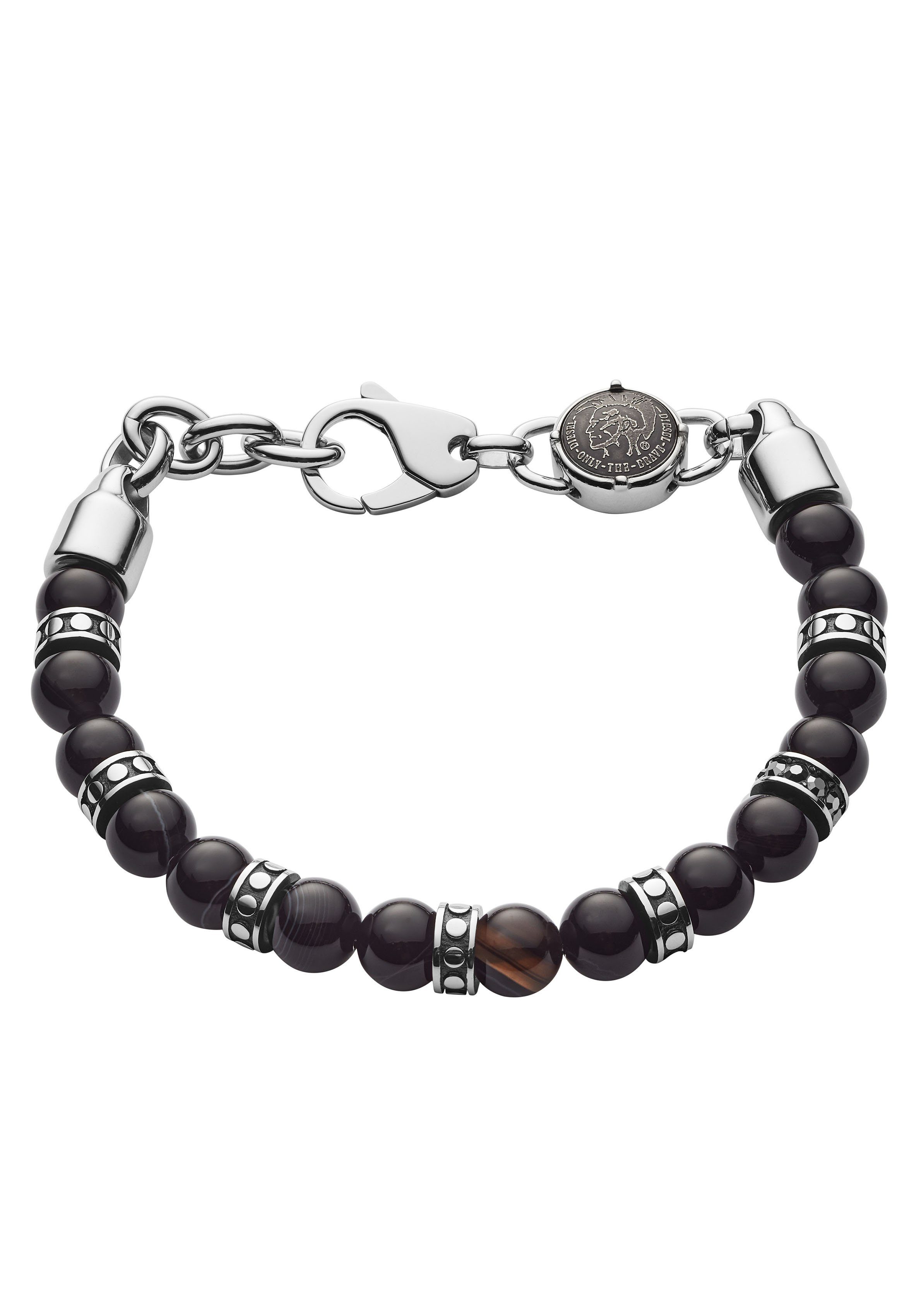 Diesel Armband Schmuck Edelstahl Armschmuck Beadarmband, mit Achat