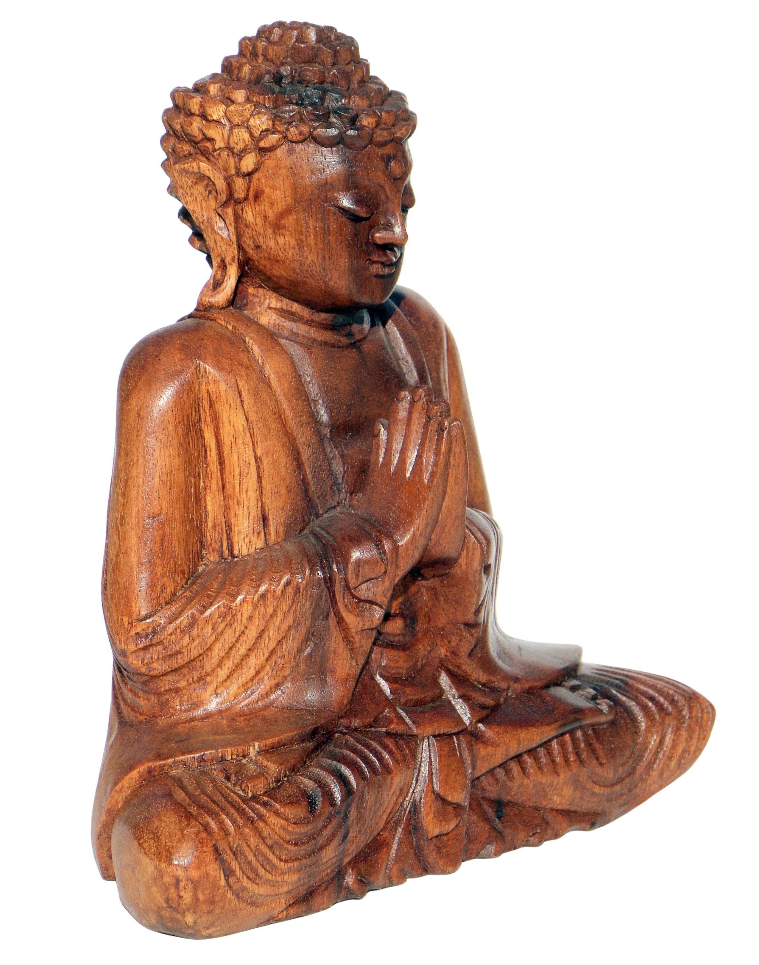 Wogeka Buddhafigur Meditation Gebet Buddha Holz-Figur günstig online kaufen