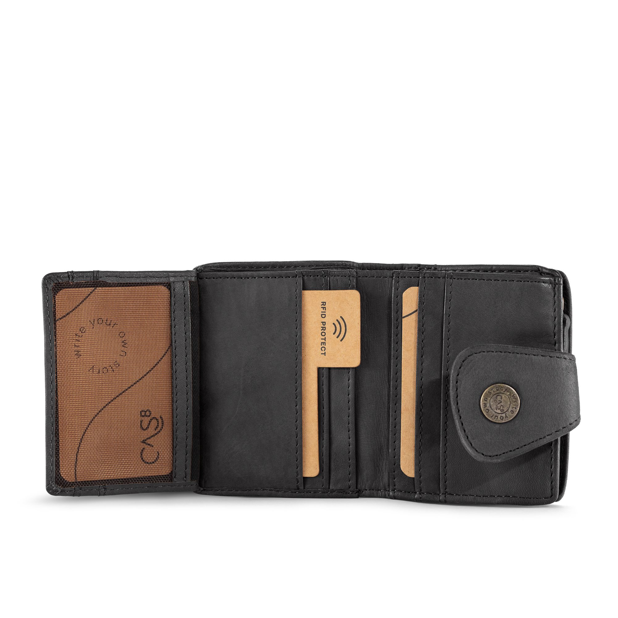 Cas8 Geldbörse Damen - Leder Portemonnaie, RFID Schutz, Portmonee für den A günstig online kaufen