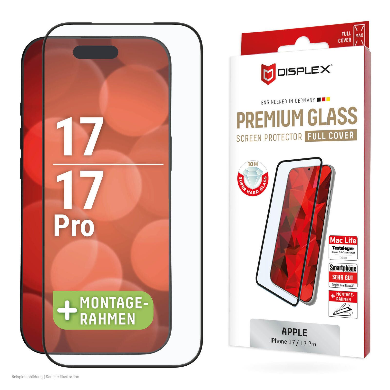 Displex Schutzfolie DISPLEX Premium Glas (Full Cover) für Apple iPhone
