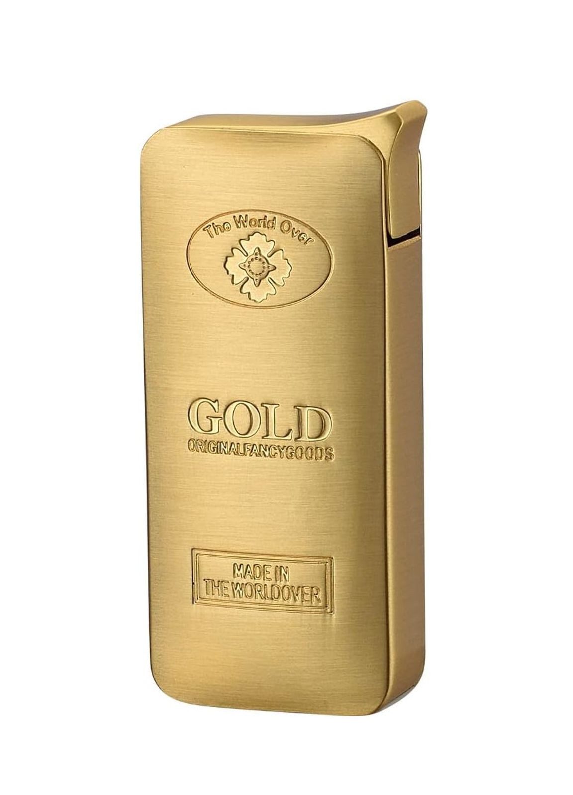 Polyflame Feuerzeuge Goldbarren Feuerzeug nachfüllbar Goldfarben Metallfeuerzeug Gelb Gold (1-St)