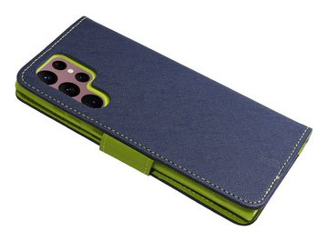 cofi1453 Handyhülle SAMSUNG GALAXY S22 ULTRA (SM-908B) Blau-Grün 6,8 Zoll, Kunstleder Schutzhülle Handy Wallet Case Cover mit Kartenfächern