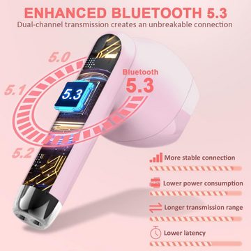 Drsaec Kabellos Bluetooth 5.3 mit 4 HD Mic, 2024 LED-Anzeige USB-C In-Ear-Kopfhörer (Kristallklarer Sound und schnelles Aufladen für ununterbrochenes Musikvergnügen.", 42Std ENC NoiseCancelling Earbuds Tiefer Bass IP7 Wasserdicht Ohrhörer)