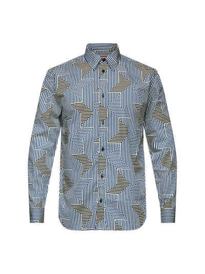 Esprit Langarmhemd Hemd in normaler Passform mit geometrischem Print