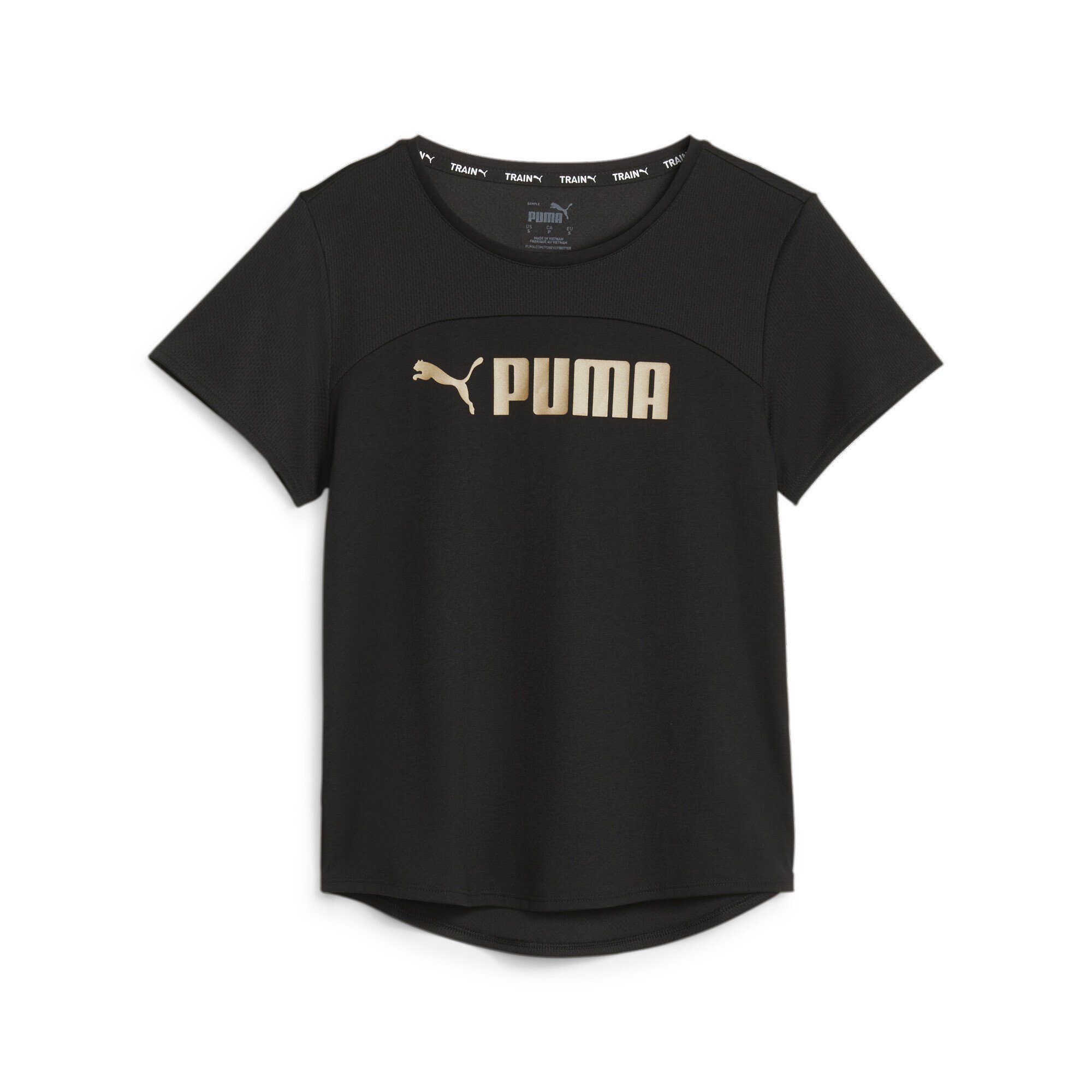 PUMA Trainingsshirt PUMA FIT Ultrabreathe Damen Black Trainings-T-Shirt Gold