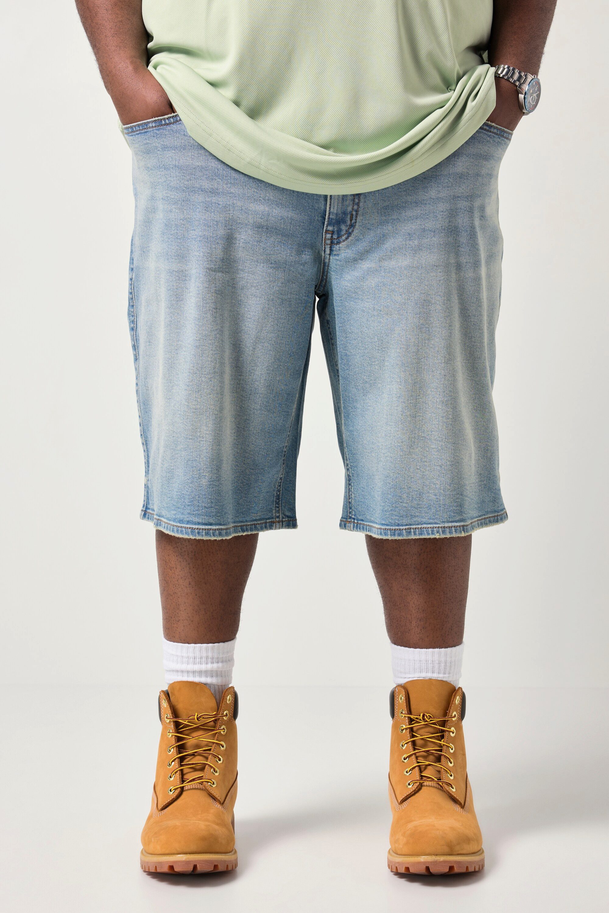 STHUGE Bermudas Jeans-Bermuda 5-Pocket Baggy Fit