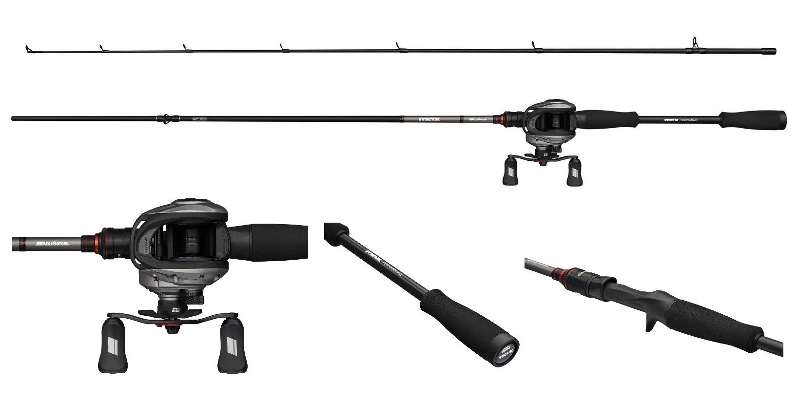 Abu Garcia Baitcasterrute MAX X Casting Combo Baitcast Rute 1,98m 2,13m Rute + Rolle - Carbon, (2-tlg., Baitcast SET mit Rute und Rolle), Perfekt für das Allround-Köderangeln