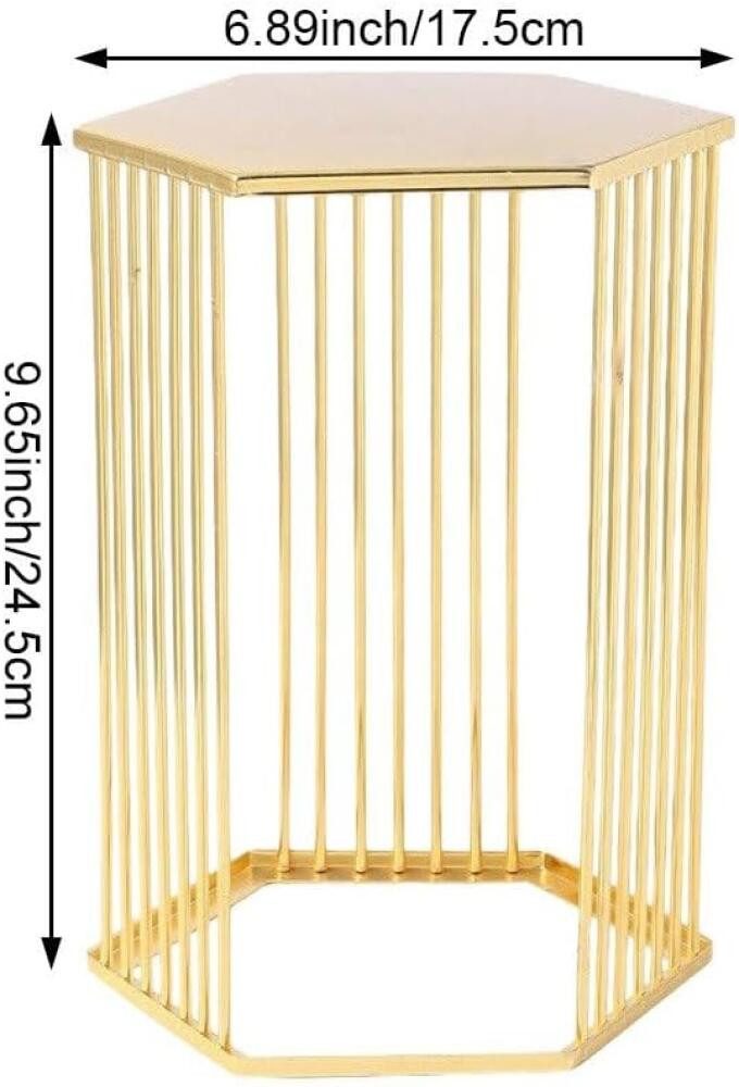FELIXLEO Pflanzkübel Sechseck Metall Säulenständer Gold Hochzeit Kuchen Pflanzen Display (1 St)