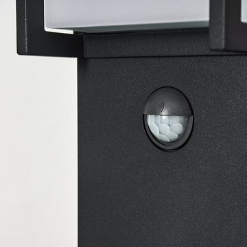 hofstein Pollerleuchte »Borro« LED Außenwegeleuchte Außenlampe, Metall, Anthrazit, Kunststoff, 3000 Kelvin, m. Bewegungsmelder, Erfassungswinkel 120°, Schirm ist drehbar