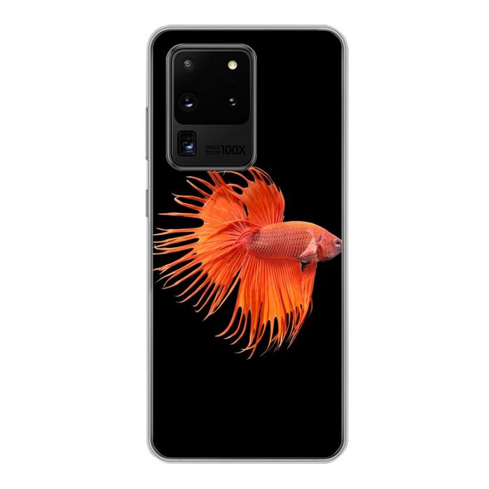 MuchoWow Handyhülle Fische - Wilde Tiere - Schwarz Phone Case Handyhülle Samsung Galaxy S20 Ultra Silikon Schutzhülle