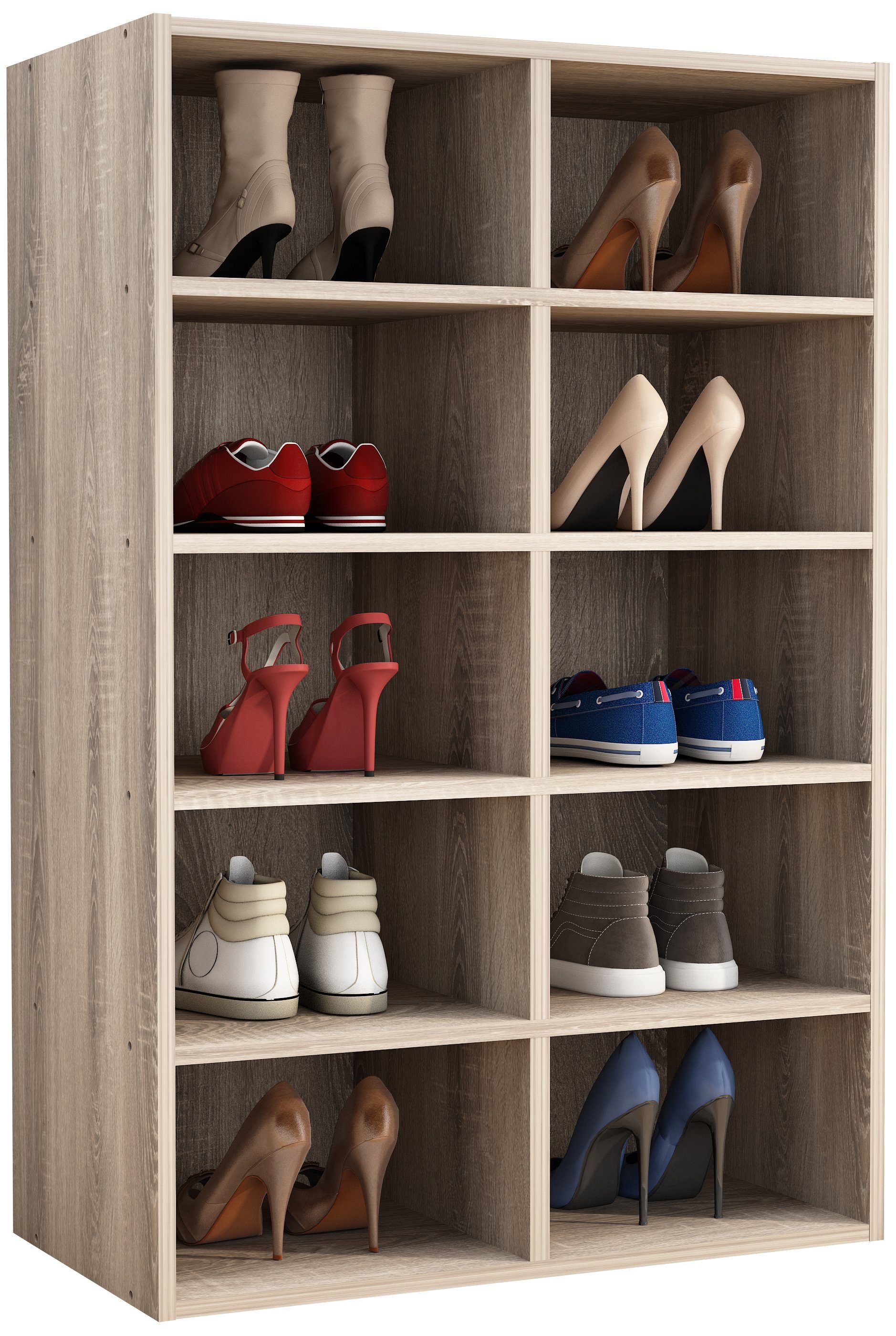 VCM Schuhregal Holz Regal Schuhschrank Schuhregal Hinsol M günstig online kaufen