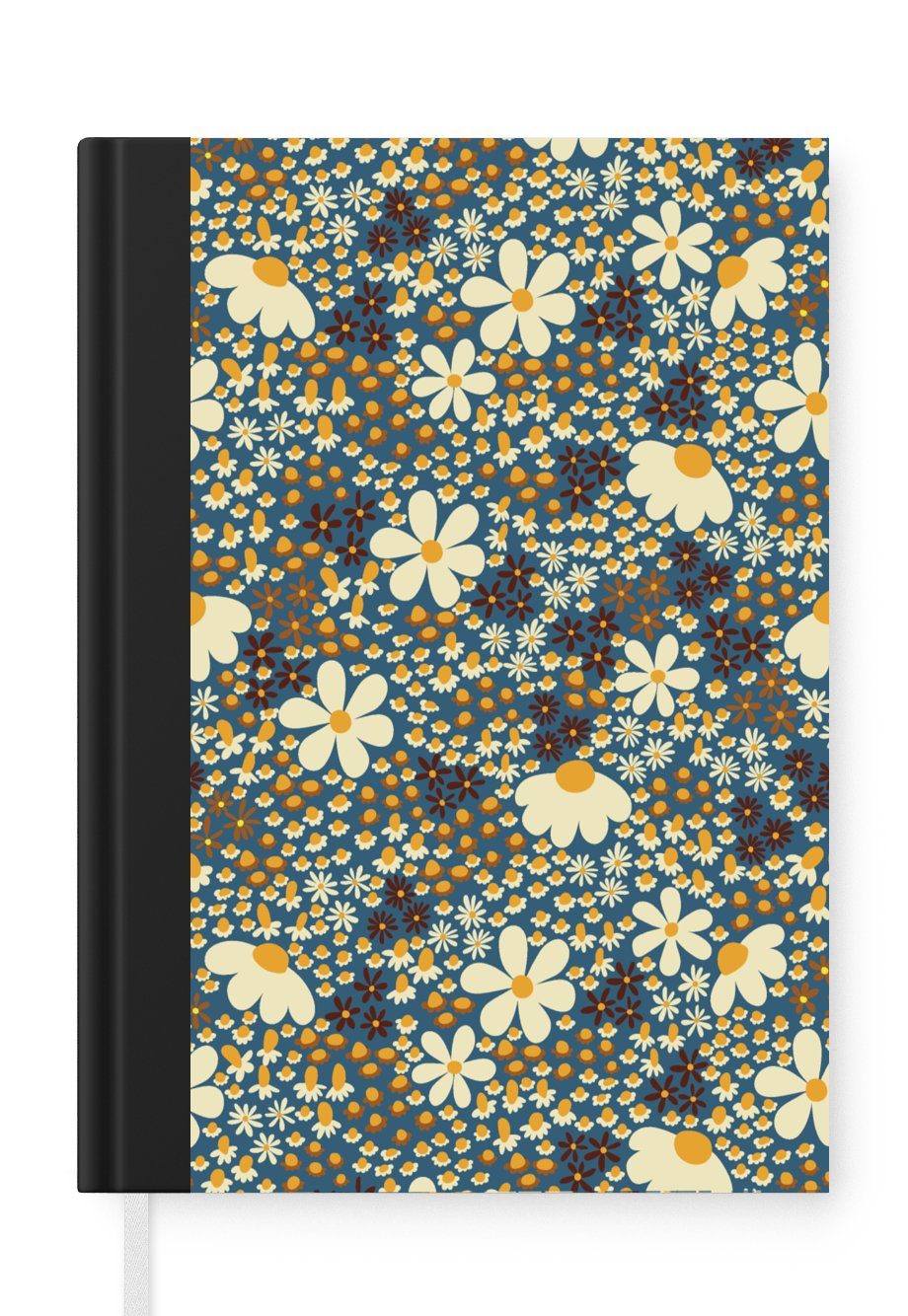 MuchoWow Notizbuch Blumen - Muster - Gänseblümchen, Journal, Merkzettel, Tagebuch, Notizheft, A5, 98 Seiten, Haushaltsbuch