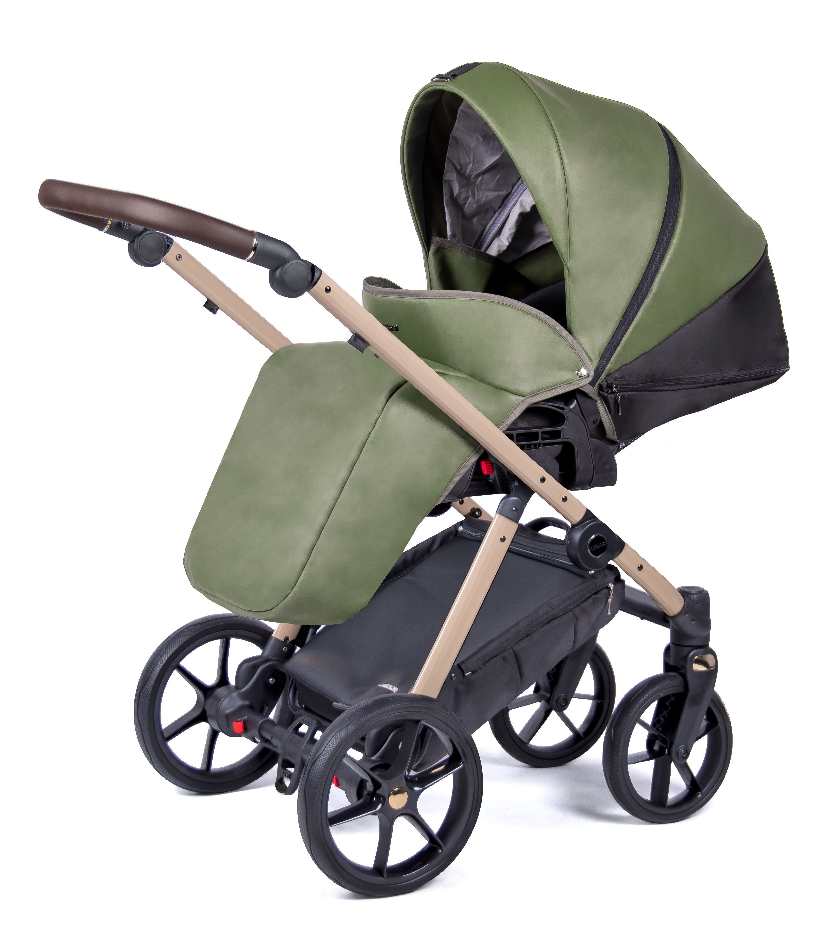 Teile Tannengrün 15 - Axxis Designs Premium 1 - in beige in 3 Gestell babies-on-wheels Kinderwagen-Set = 12 Kombi-Kinderwagen