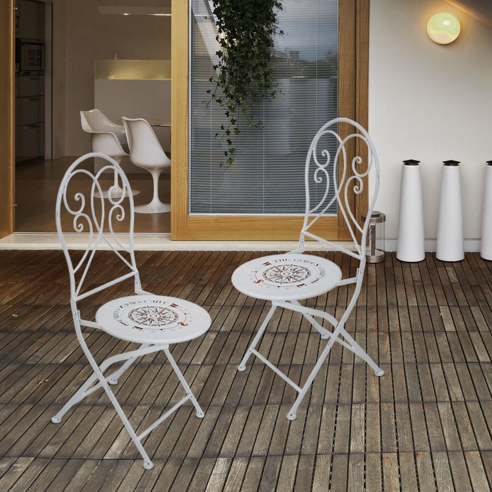 Klappstühle Balkonstühle etc-shop weiß Garten klappbar Set Gartenstuhl, 2er