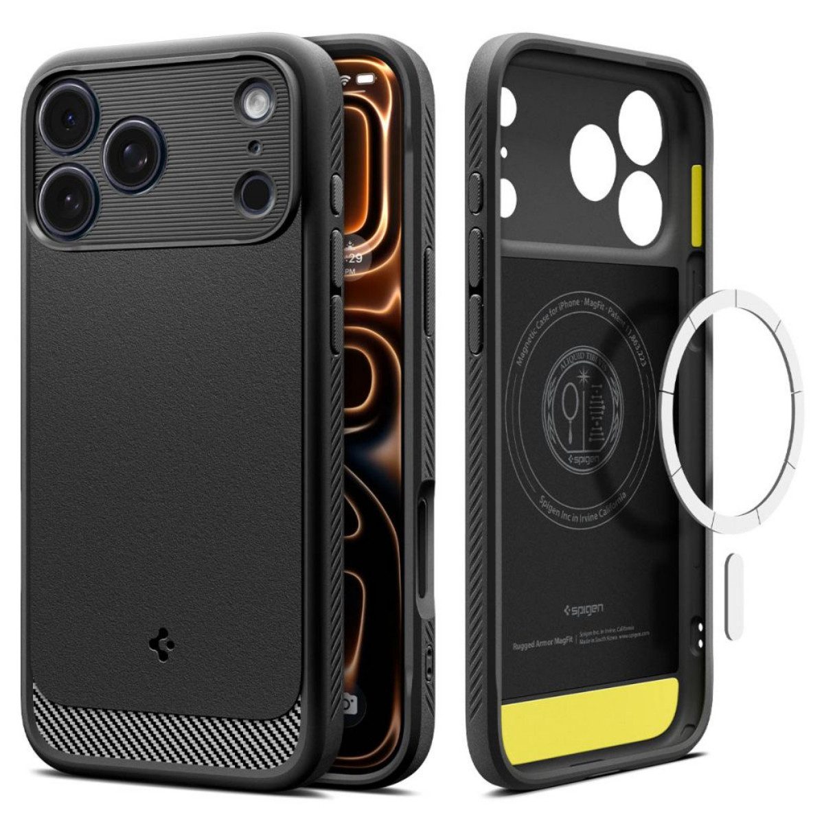 Spigen Handyhülle Rugged Armor mit Magnetfunktion Kompatibel mit iPhone 17 Pro Max 6,9, Matte, stoßfeste Oberfläche mit integrierter Magnetfunktion