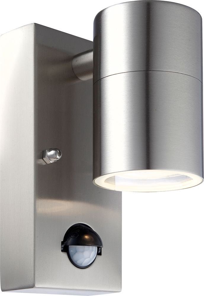 Sensor Weg Hof Wand Garten etc-shop Leuchtmittel inklusive, Außen Edelstahl Warmweiß, IP44 Außen-Wandleuchte, Lampe Leuchte Glas LED