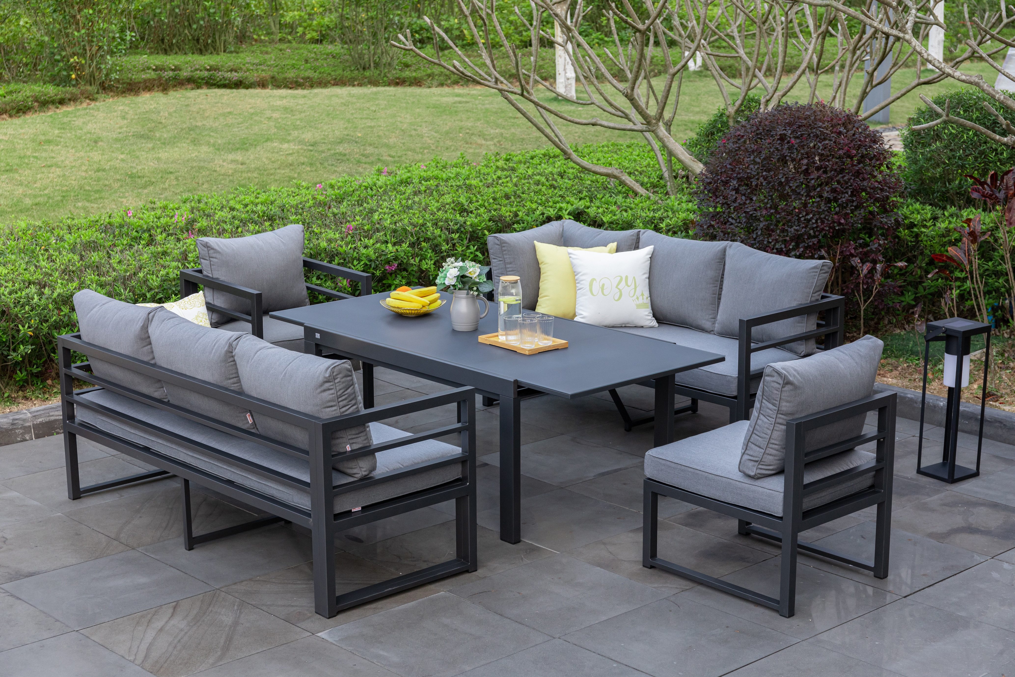 MANDALIKA Garden Gartenlounge-Set XXL Alu Dining Lounge Set Torres Sunbrella®