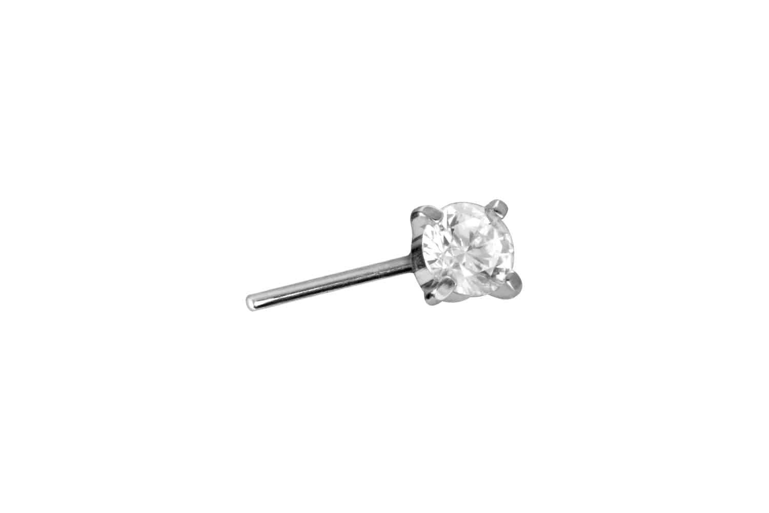 Piercing-Set Titan Aufsatz mit Push Pin EINGEFASSTER KRISTALL