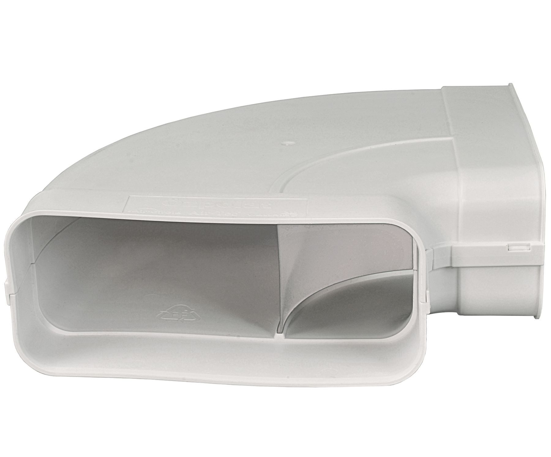 Wallair Montagezubehör Dunstabzugshaube Flachkanal 222x89mm Muffe beidseitig 90°Bogen waagerecht Lüftungsbogen (1 St)