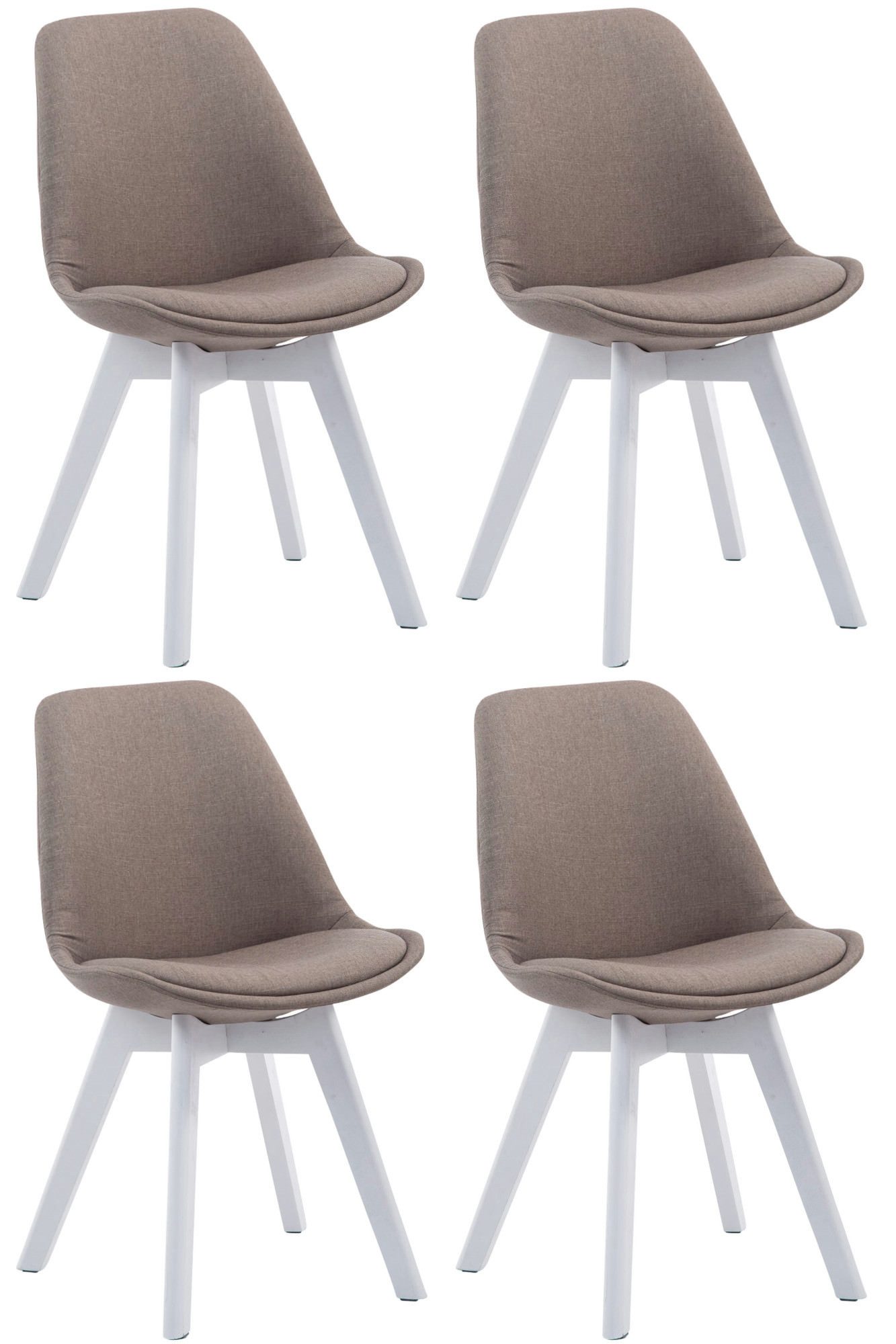 CLP Esszimmerstuhl Borneo V2 Stoff (4er Set), gepolstert, mit Lehne