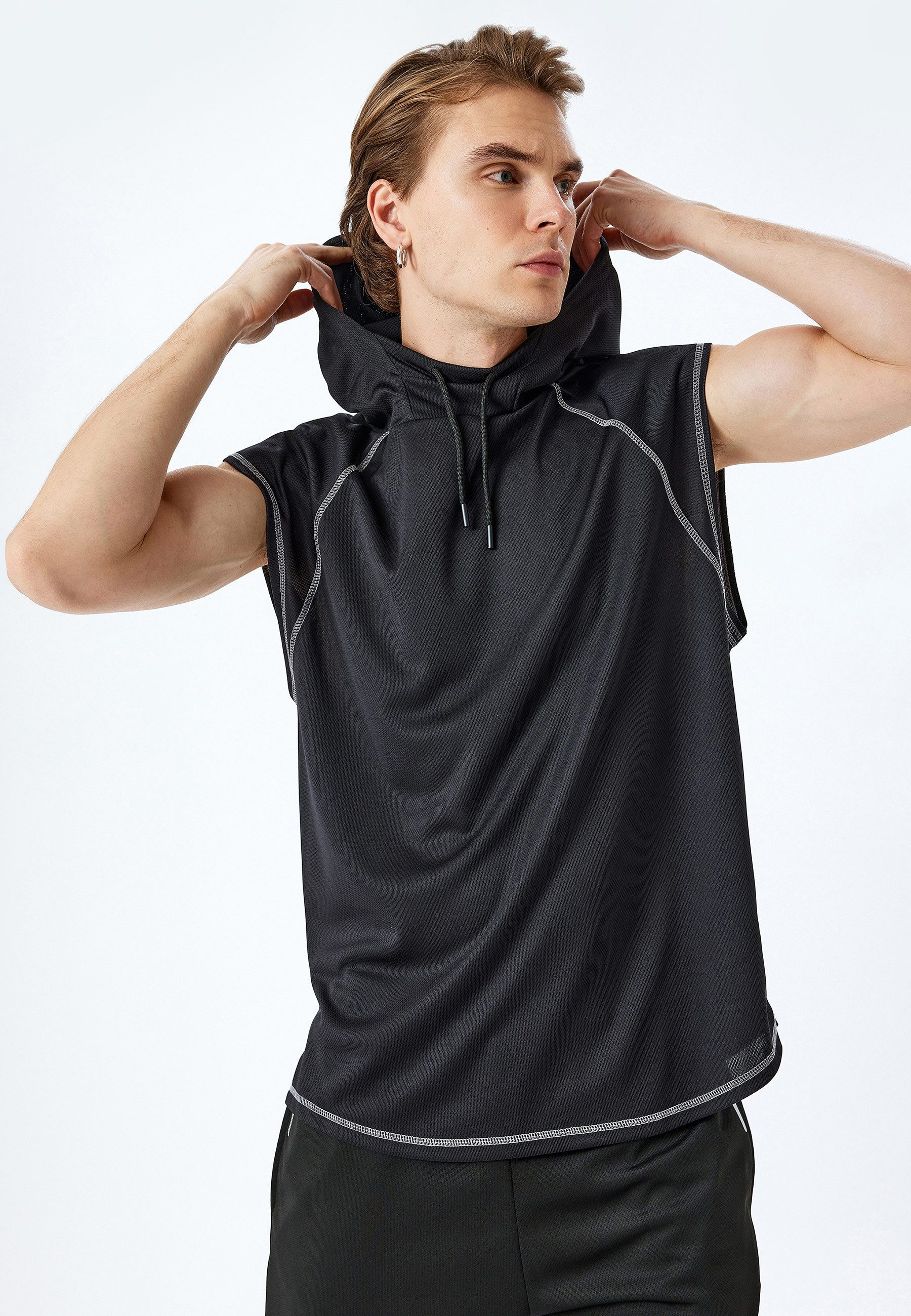 Koton Tanktop Kapuzenkragen Ärmellos Tanktop