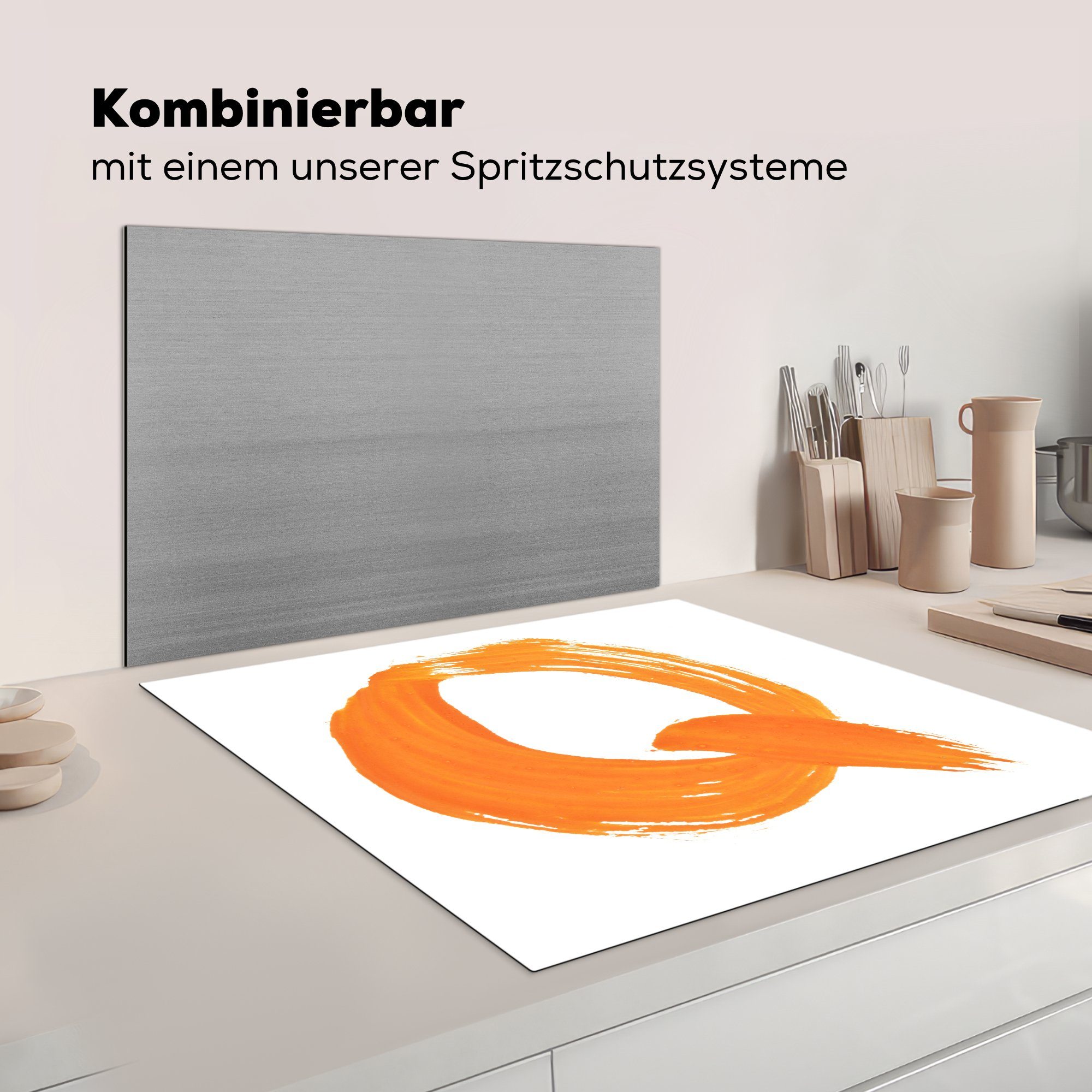 Arbeitsplatte Buchstabe cm, Ein (1 78x78 tlg), Vinyl, MuchoWow für küche Herdblende-/Abdeckplatte orangefarbener Ceranfeldabdeckung, Q,