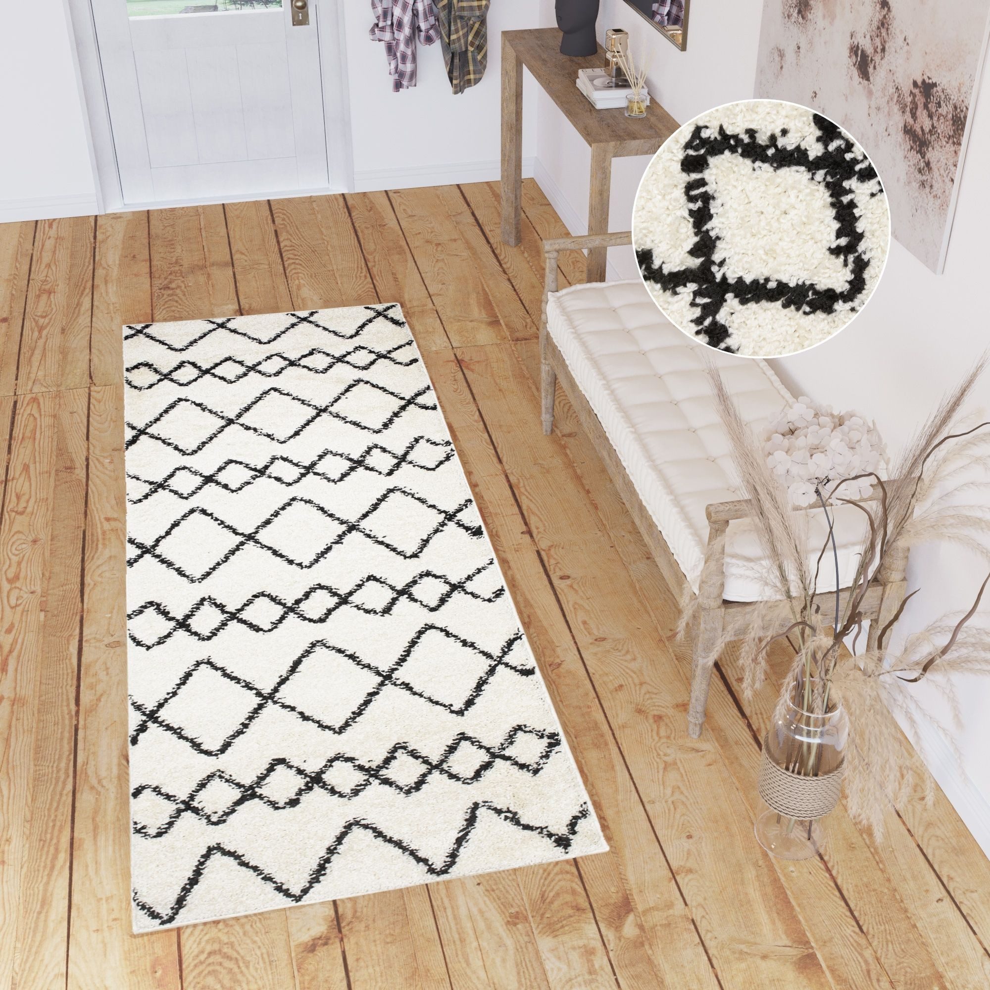 Tapiso Hochflor-Läufer DELHI, rechteckig, Höhe: 30 günstig online kaufen