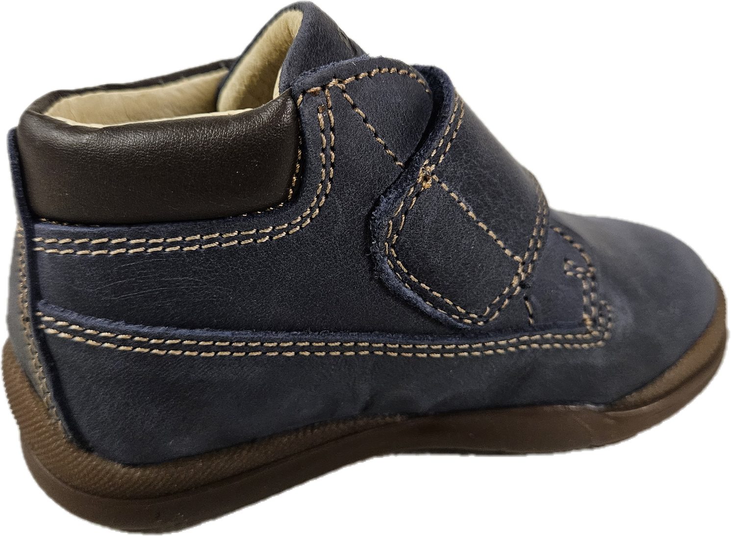 Primigi 80480 Sneaker Halbschuhe Lederschuh blau Klettschuh aus echtem Leder, Klettverschluß
