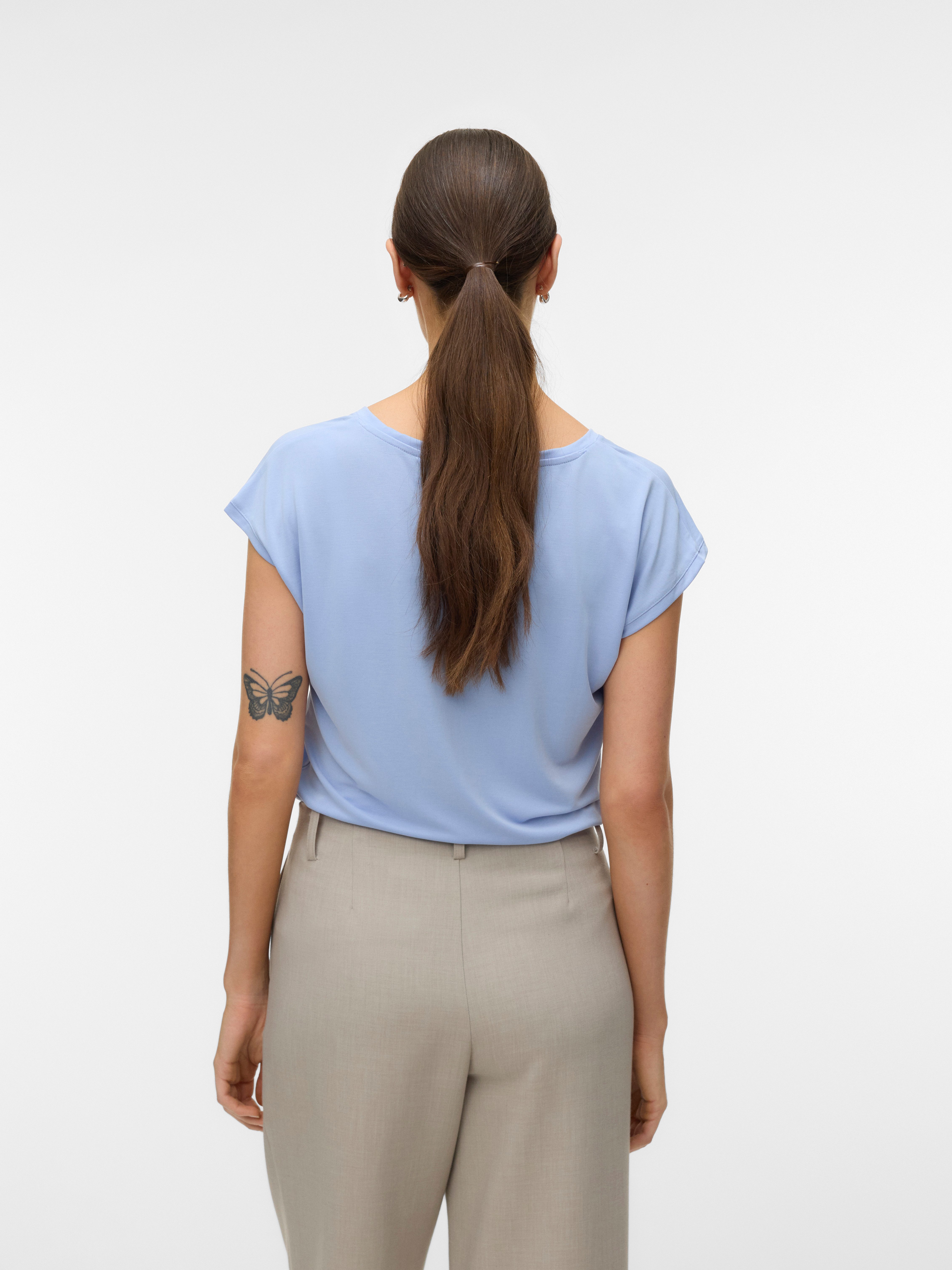 Vero Moda V-Shirt VMFILLI SS V-NECK TEE GA NOOS Materialmix, relaxed fit