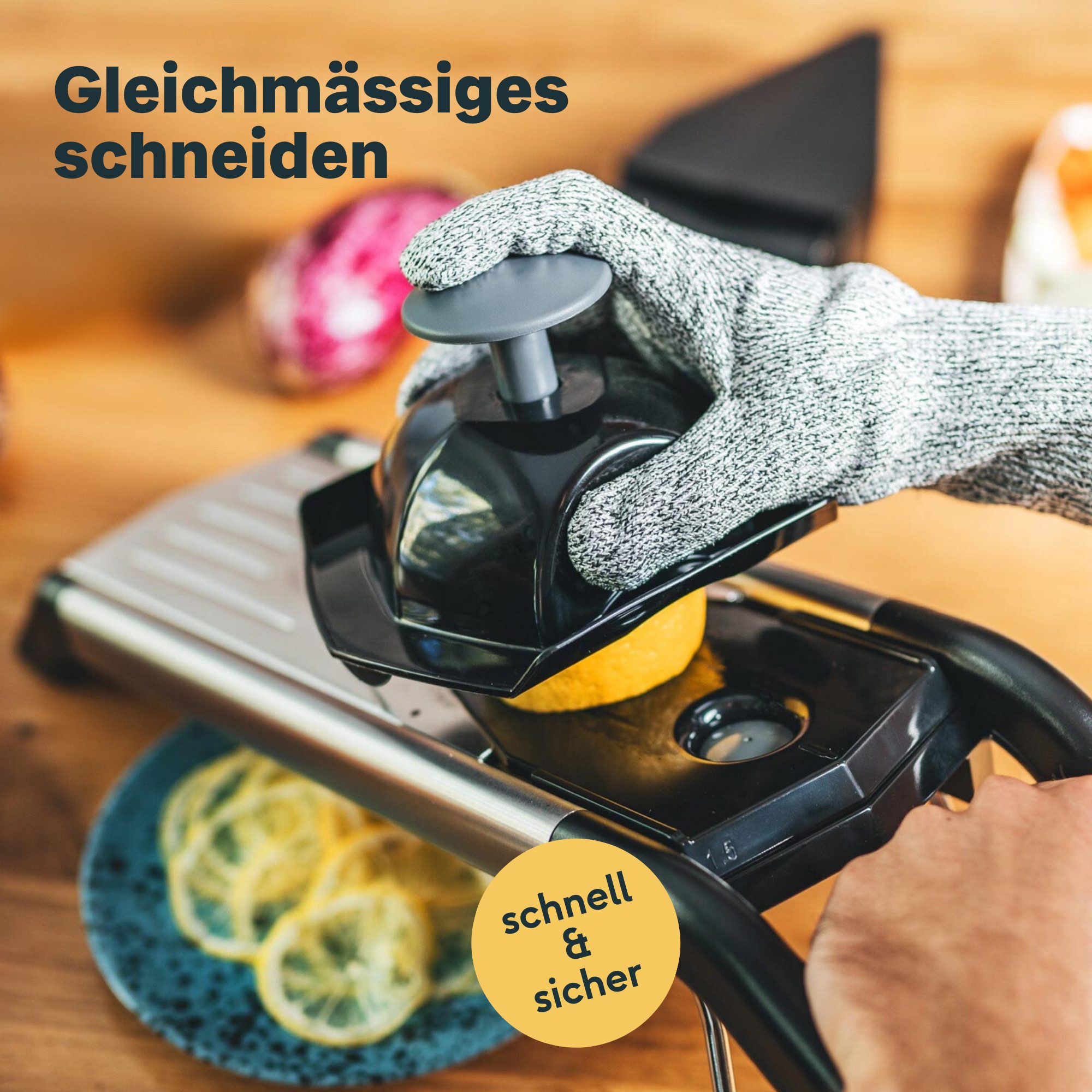 SILBERTHAL Gemüsehobel V-Hobel mit Einsätzen, extra scharfe Klingen, Edelstahl, Kunststoff, mit Sicherheitshandschuh, Klingenaufbewahrung