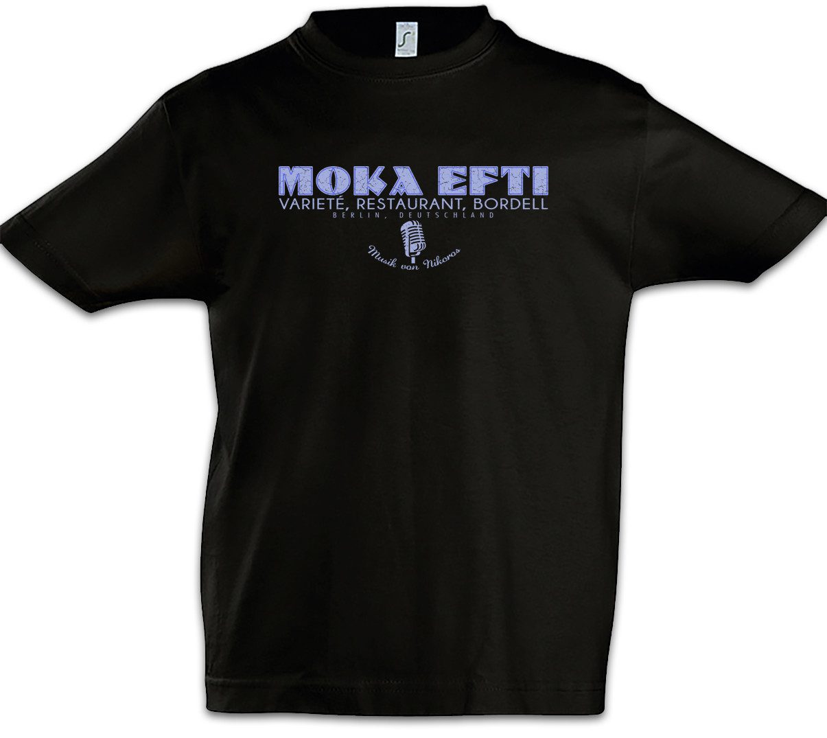 Urban Backwoods Print-Shirt Moka Berlin Kinder T-Shirt Famous Efti Nightclub Café Babylon Club TV (1-tlg) Leipziger Strasse Jazz Swing