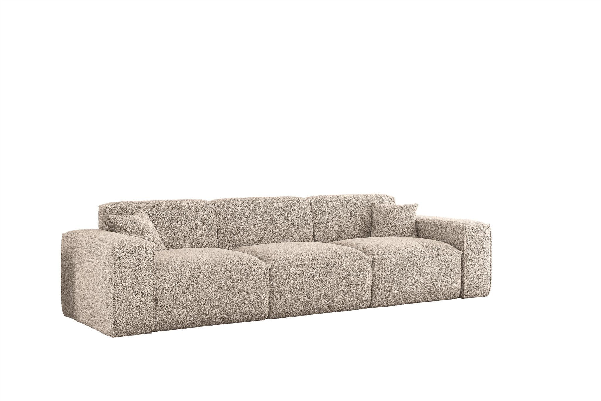Fun Möbel 3-Sitzer Sofa Designersofa CELES PREMIUM in Stoff Sven, Rundumbezug, 2 x Zierkissen – Bild 2 von 5