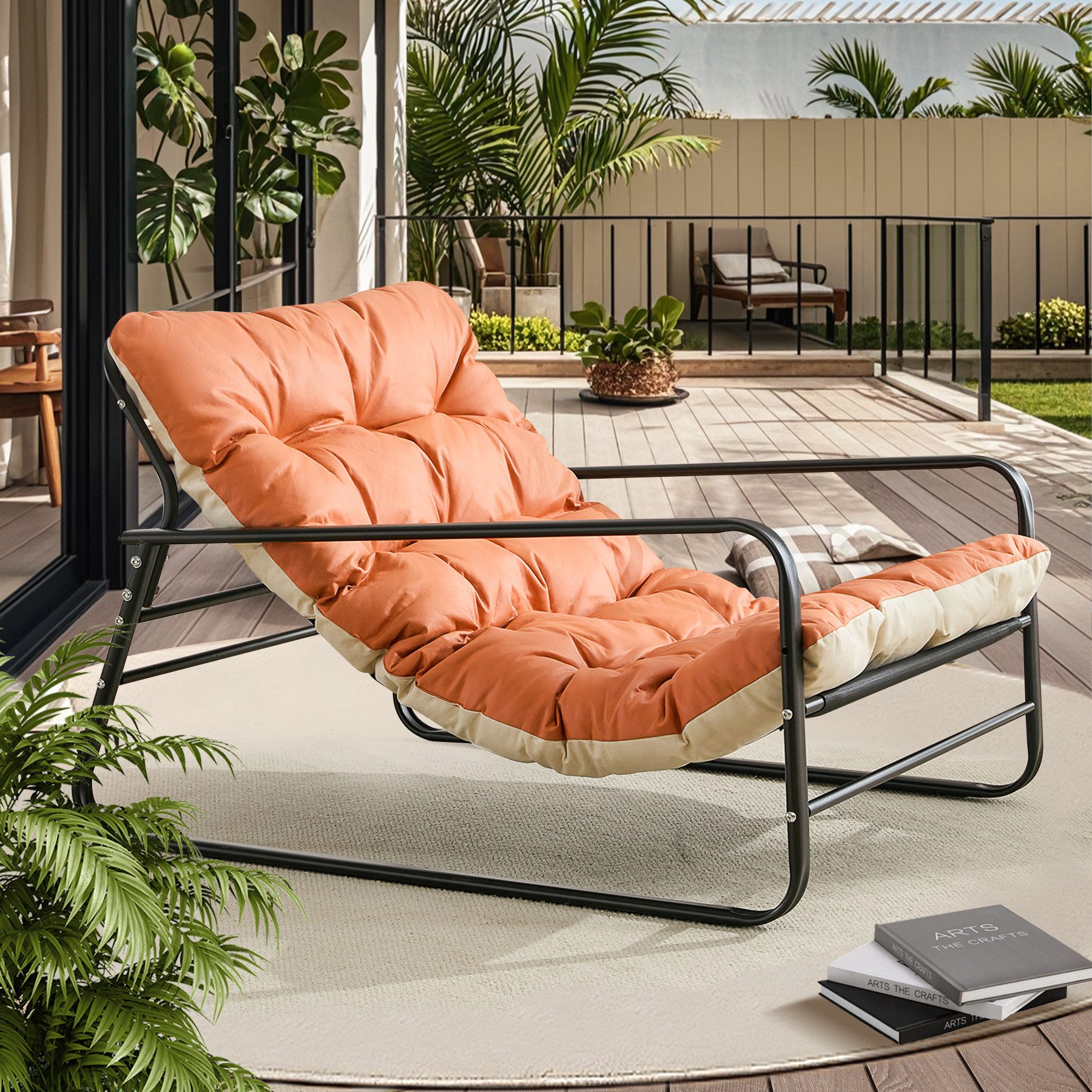 HomeMiYN Loungesessel Sessel wohnzimmer Gartenliege mit Wendekissen Lounges günstig online kaufen