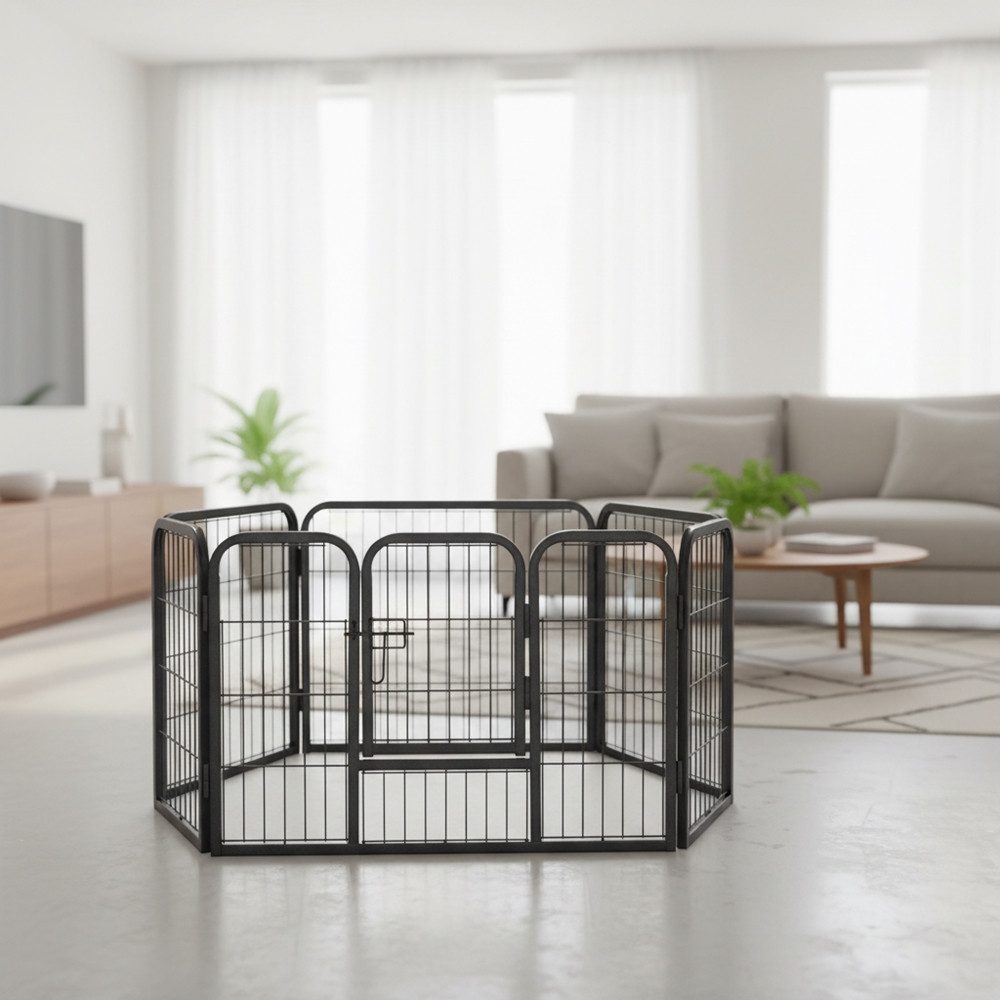 Freigehege Welpenlaufstall 91x63x61cm Freilaufgehege Tierauslaufgitter Hundezaun